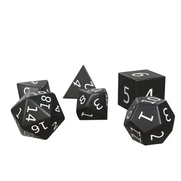 3D rendering illustration of some role playing game dice