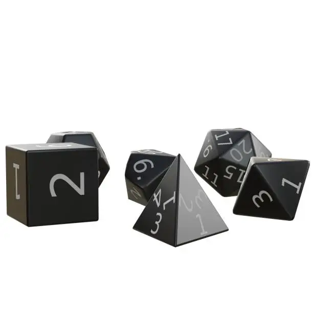 3D rendering illustration of some role playing game dice