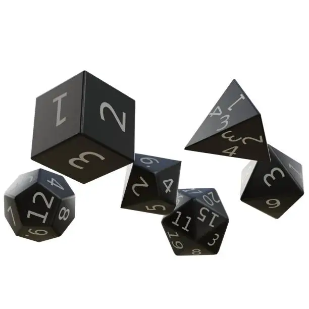 3D rendering illustration of some role playing game dice