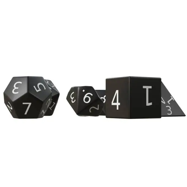 3D rendering illustration of some role playing game dice