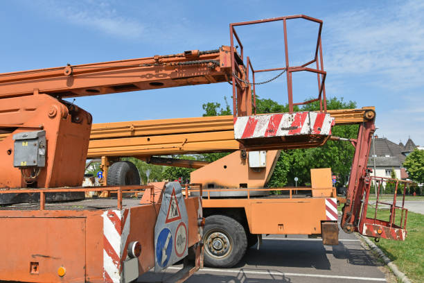istock Back side of old crane vehicles 1176998133