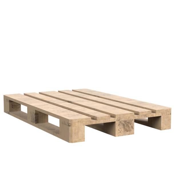 3D rendering illustration of a wooden pallet skid