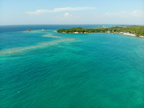 Aerial view of turquoise waters