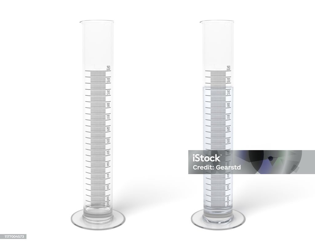 Cylinders In The Lab 3d Rendering Of Laboratory Cylinders Isolated On White Background Stock ...