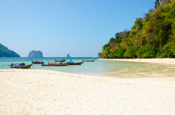 Andaman sea with a long tail boat