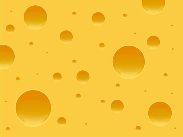 stockillustraties, clipart, cartoons en iconen met kaas patroon gele realistische achtergrond en textuur van de kaas met gaten - kaas