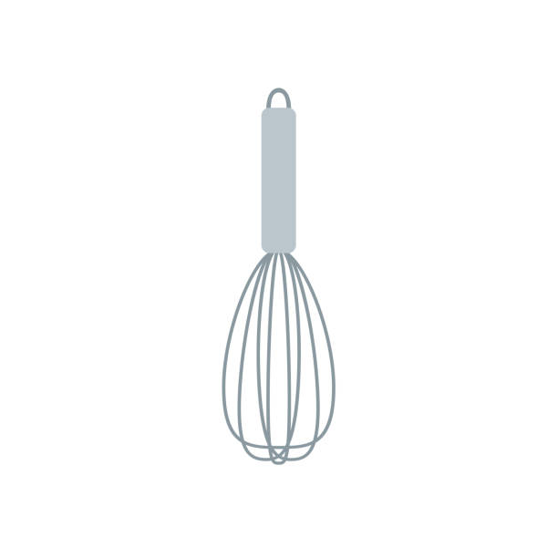 ilustrações de stock, clip art, desenhos animados e ícones de whisk simple icon vector illustration - equipment egg beater household equipment kitchen utensil