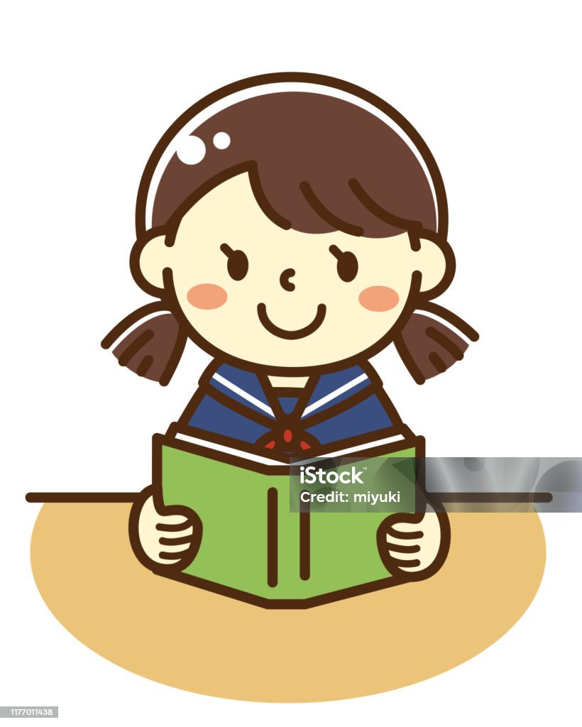 Female Student Reading Stock Illustration - Download Image Now -  Adolescence, Adult, Cartoon - iStock