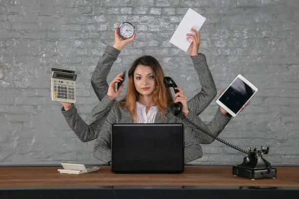 Photo of young business woman is irreplaceable in her position