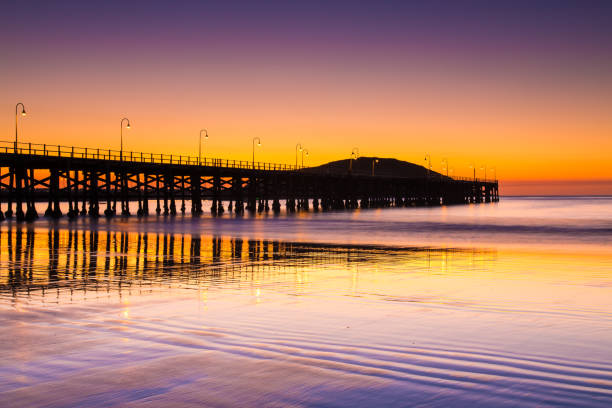 Australia. Coffs Harbour, New South Wales Sunrise at Coffs Harbour Jetty coffs harbour stock pictures, royalty-free photos & images