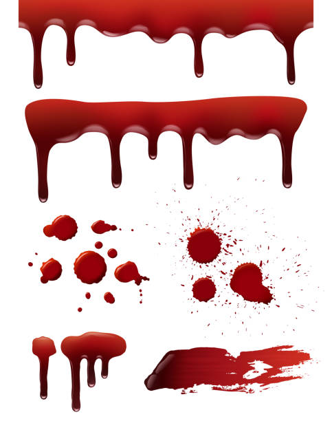ilustraciones, imágenes clip art, dibujos animados e iconos de stock de gotas de sangre. símbolos de muerte de terror sangriento salpicaduras líquido salpicaduravector realista colección realista - blood spots