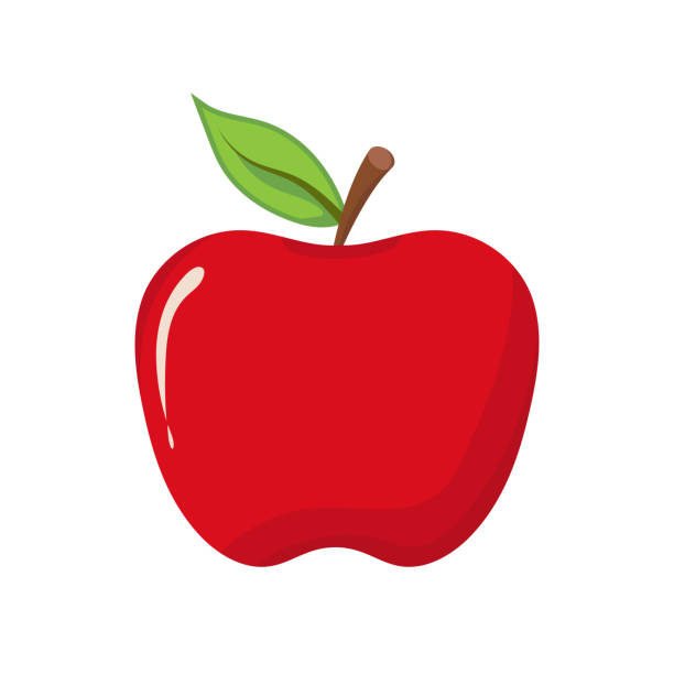ilustraciones, imágenes clip art, dibujos animados e iconos de stock de icono de apple sobre fondo blanco. ilustración vectorial - apple