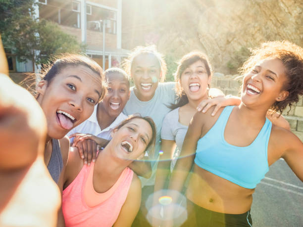istock Female athletes taking selfie after working out 1177016216