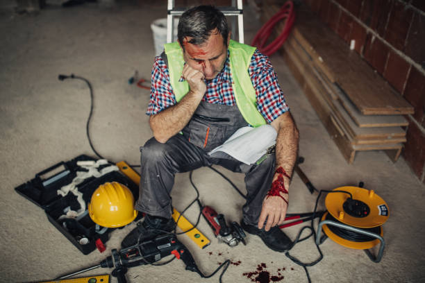 istock Physical injury to construction worker, insurance claim 1177016977