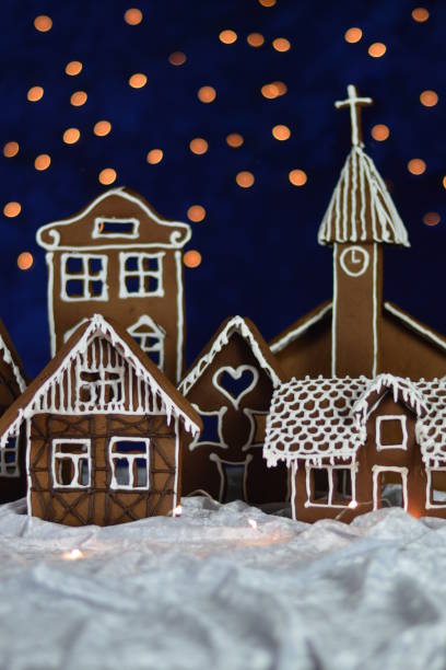 istock home made gingerbread village with bokeh sky 1177020705