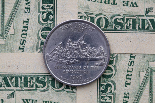 istock A quarter of New Jersey on US dollar bills. 1177024725