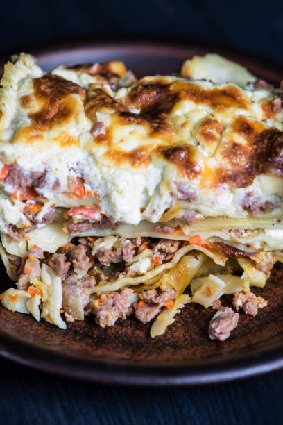 istock baked lasagna pie with meat and cheese, sauce 1177025003