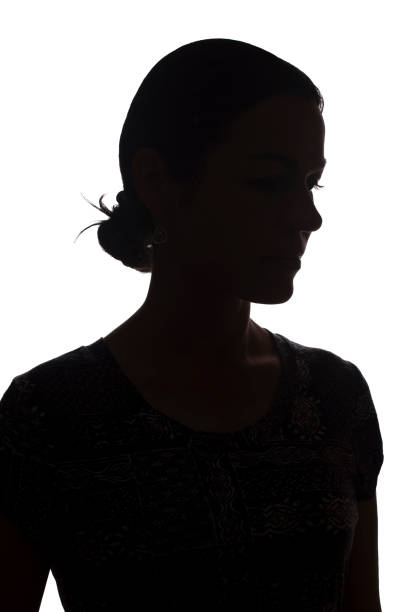 istock Silhouette young girl side view with hairstyle - isolated 1177027744