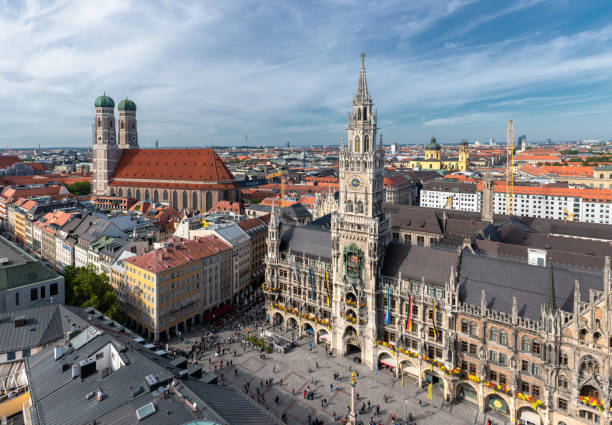 istock wide panoramic view over Munich Marienplatz 1177028062