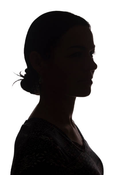istock Silhouette young girl side view with hairstyle - isolated 1177028115