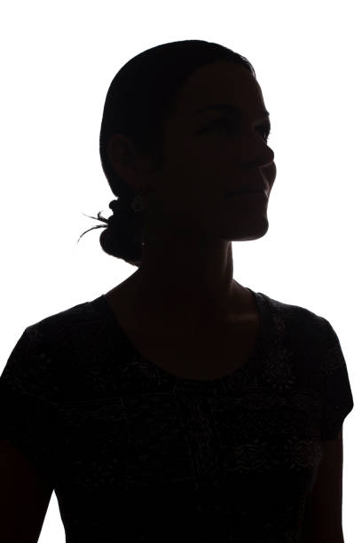 istock Silhouette young girl side view with hairstyle - isolated 1177029032