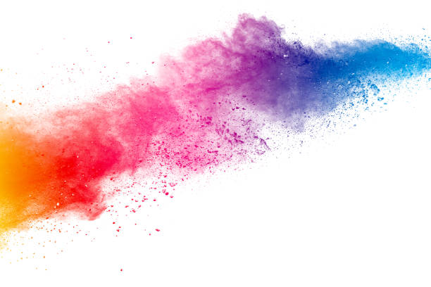 istock Colorful powder explosion on white background.Pastel color dust particle splashing. 1177029060