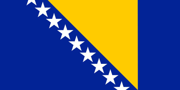 ilustrações de stock, clip art, desenhos animados e ícones de full frame of bosnia herzegovinan flag - bosnia herzegovinan