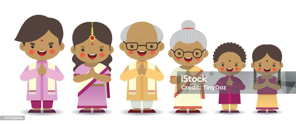 Diwali Or Deepavali Cartoon Indian Family Stock Illustration - Download  Image Now - Diwali, Mature Adult, Senior Adult - iStock