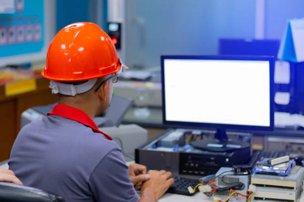 istock Engine software that is monitoring the security of the system developed for use within the organization. To protect important information. soft focus. 1177033682