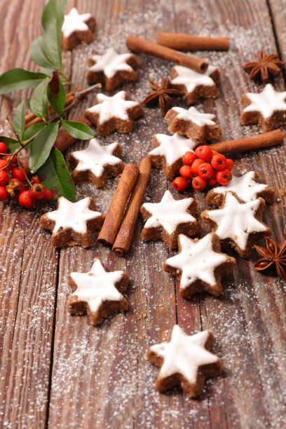 istock gingerbread cookie with spices on wood background 1177037211