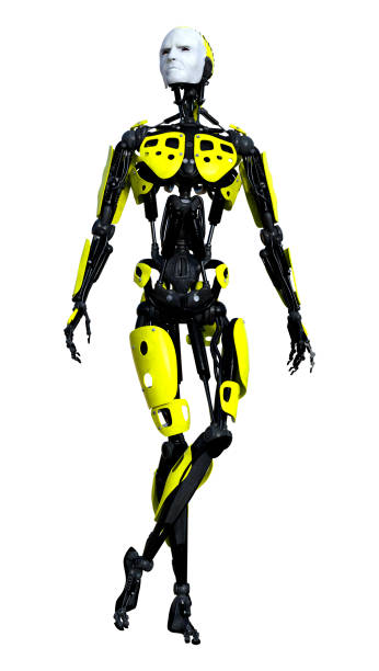 istock 3D illustration male robot on white 1177038138