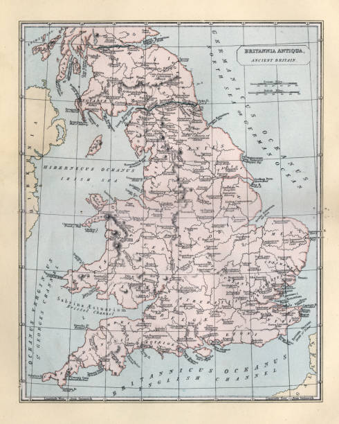 istock Antique map of Britannia Antiqua, Ancient Britain 1177038702