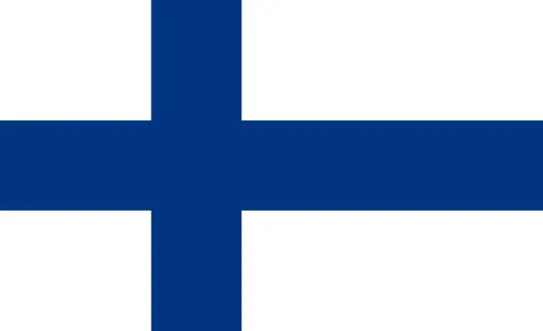 Vector illustration of The national flag of Finland