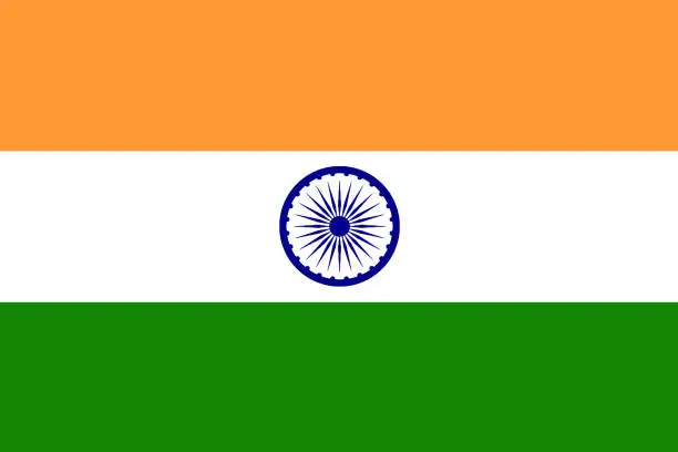 Vector illustration of The national flag of India