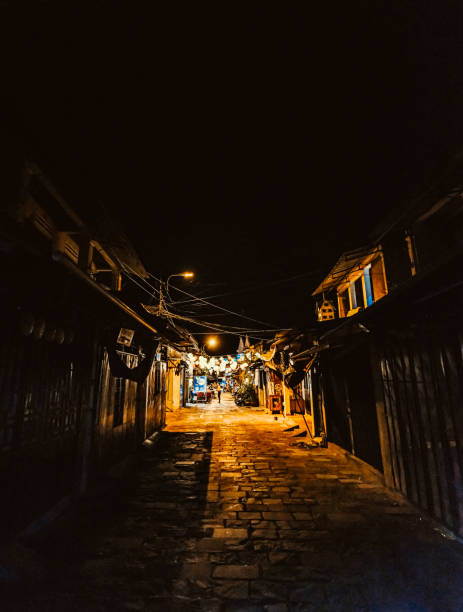 istock Bright street lit up at night 1177042865