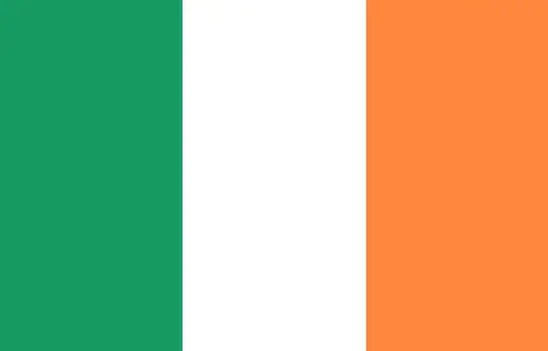 Vector illustration of The national flag of Ireland