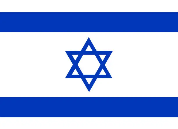 Vector illustration of The national flag of Israel