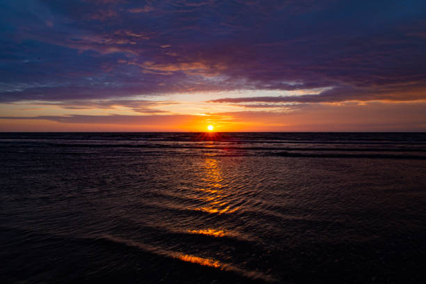 Sunset on Norderney stock photo