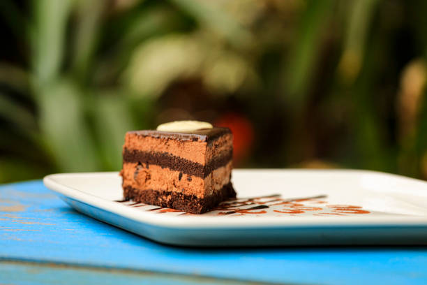 Slice of chocolate cake