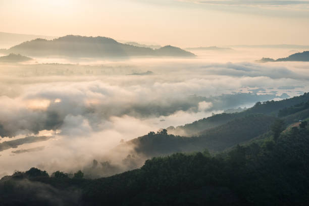 istock Sunrise and the mist in winter morning 1177049105