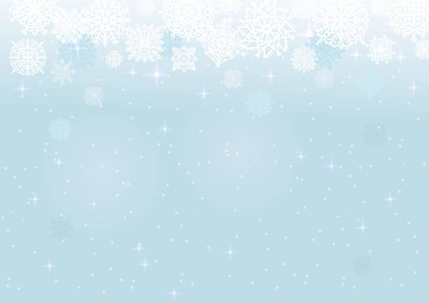 파란색 메쉬 배경, 겨울과 크리스마스 테마에 흰색 눈. 눈송이와 추상 벡터 카드입니다. - ice crystal 이미지 stock illustrations