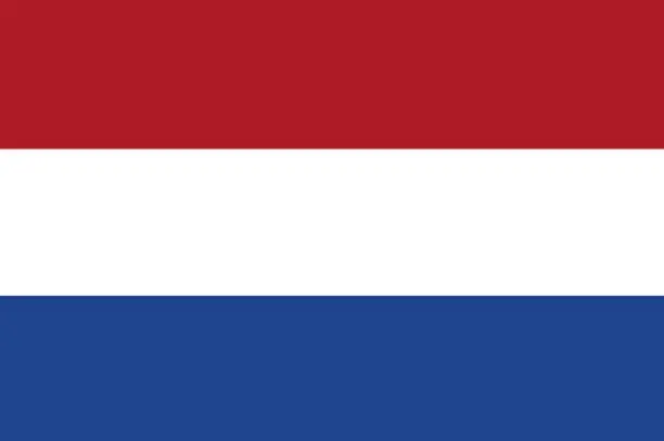 Vector illustration of The national flag of Netherlands