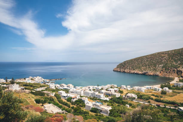 Tranquil seaside village Apollonas on Naxos island.