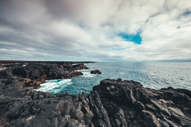 Rocky coastline on Reykjanes peninsula (southwest Iceland).
