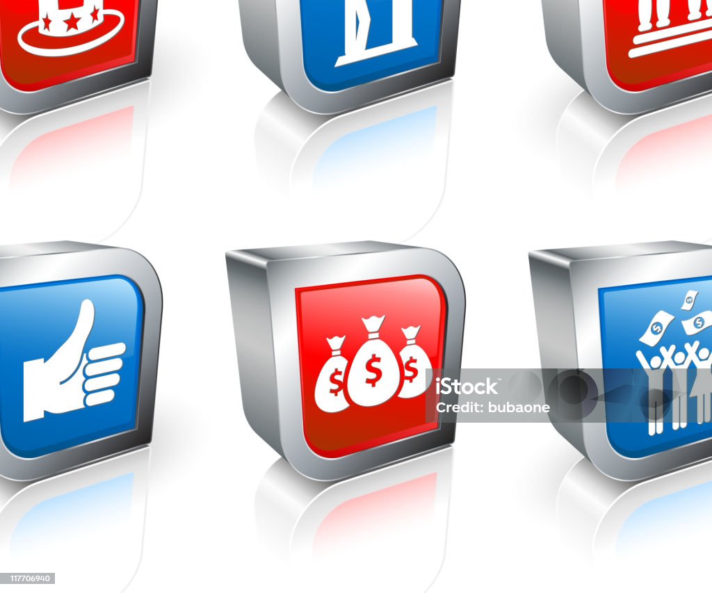 economic government bailout 3D royalty free vector icon set  Announcement Message stock vector