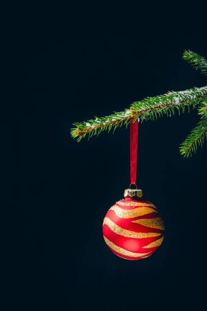 istock Red and Gold Glitter Christmas Tree Ornament 1177070058