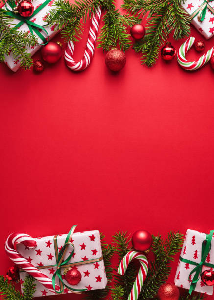 istock Red Merry Christmas or Happy New Year background with copy space for text 1177078822