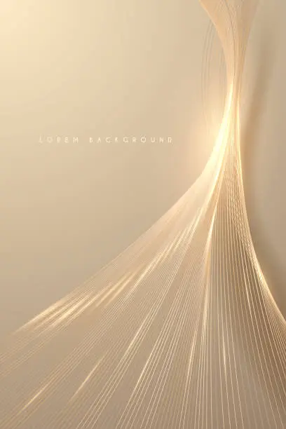 Vector illustration of Abstract gold light lines background