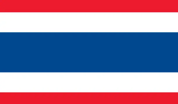 Vector illustration of The national flag of Thailand