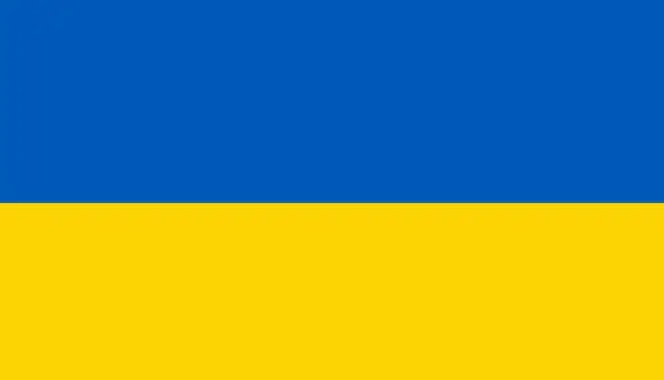 Vector illustration of The national flag of Ukraine